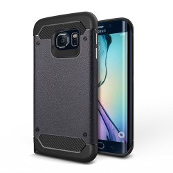 Samsung Galaxy S6 Edge Iron Armor Hybrid Case (Black)
